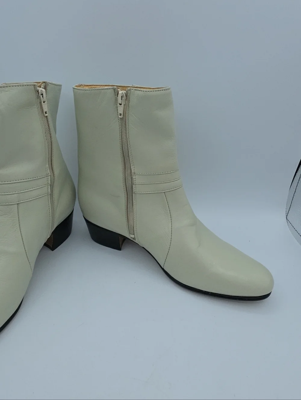 El Besserro Men's Genuine Leather Ivory Dress Boots Mex 27 US Size 9